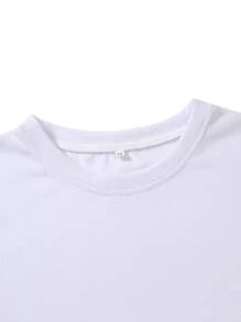 Manfinity Hombres Camiseta con estampado de letra japonesa & onda - Blanco - Ver 5