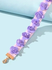 1入組時尚花朵裝飾時尚頸鏈適合女士日常裝飾 - 紫色 - 查看 2