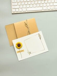 1pc Artificial Flower Decor Random Greeting Card, Valentine's Day Invitation For Party - Multicolor - View 5