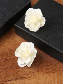 Flower Stud Earrings Valentines,Mom,Mother,Mother's Day,Gift - White - View 2