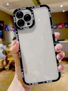 Funda clara para teléfono con marco de contraste compatible con iPhone 11, iPhone 13, iPhone 14 Pro Max - Blanco - Ver 2