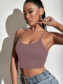 SHEIN SXY Backless Lace Up Crop Cami Top - Mauve Purple - View 6