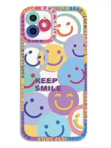 Smile Pattern Phone Case Compatible With IPhone 11,IPhone 13,IPhone 14 Pro Max - Multicolor - View 5