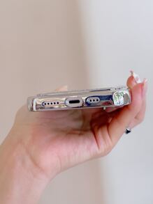 Clear Card Slot Phone Case - Silver - View 3