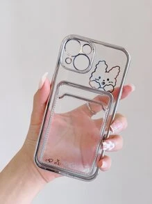 Clear Card Slot Phone Case - Silver - View 4