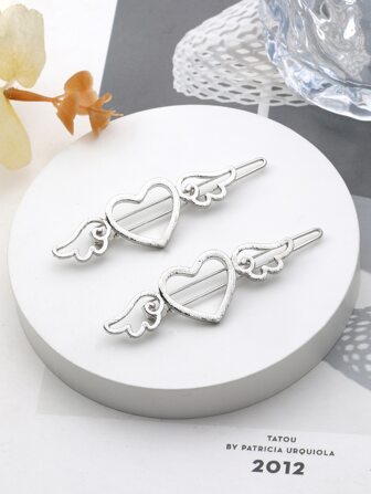 2入組愛心裝飾髮夾