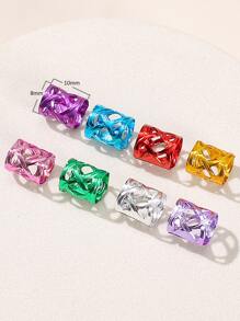 60pcs Random Color Hollow Out Bohemian Hippie Style Hair Ring For Everyday Styling Suitable For Campus Dating Vacation Daily Travel Street Dopamine Hair Clips
