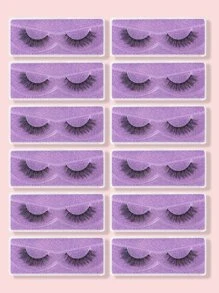 Himirell 貓眼假睫毛，12對14毫米自然十字短睫毛 - 黑色 - 查看 1