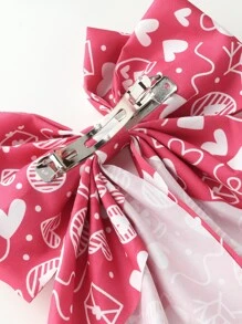 1入女性髮飾蝴蝶結絲帶髮夾，日常戶外穿戴頭飾 - 彩色 - 查看 4