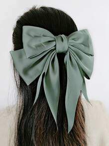 蝴蝶結裝飾髮夾 - 綠色 - 查看 1