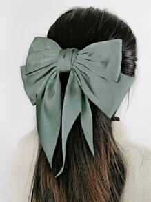 蝴蝶結裝飾髮夾 - 綠色 - 查看 2