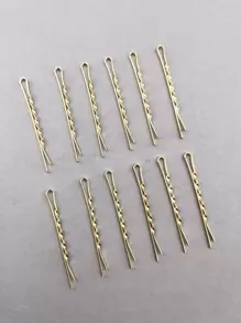 12个金属发夹，优雅发卡，爪夹，发夹，发卡，学生用品，发夹，发饰，头部饰品，发卡 - 金色 - 查看 5