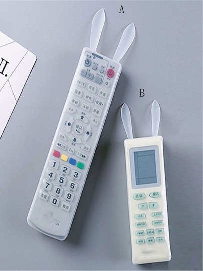 غطاء سيليكون للتحكم عن بعد وتفاصيل أذن أرنب وواقي للتحكم عن بعد واضح للمنزل
