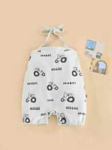 Peninsula Baby 嬰兒繞頸卡通圖案連身短褲 - 薄荷綠 - 查看 1