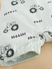 Peninsula Baby 嬰兒繞頸卡通圖案連身短褲 - 薄荷綠 - 查看 4