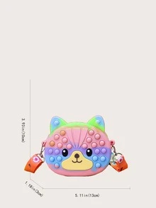 女孩卡通設計泡泡斜挎包 - 彩色 - 查看 4