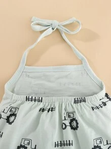 Peninsula Baby 嬰兒繞頸卡通圖案連身短褲 - 薄荷綠 - 查看 5