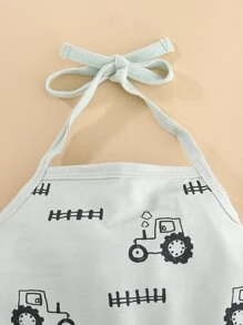 Peninsula Baby 嬰兒繞頸卡通圖案連身短褲 - 薄荷綠 - 查看 6