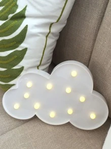 1 pieza Luz nocturna LED con forma de nube blanca, decoración de nube, luz decorativa frontal para la cama de los niños, regalo de cumpleaños para niños, luz de ambiente de decoración interior - Amarillo - Ver 2