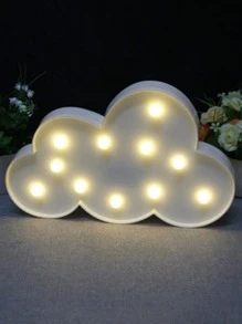1 pieza Luz nocturna LED con forma de nube blanca, decoración de nube, luz decorativa frontal para la cama de los niños, regalo de cumpleaños para niños, luz de ambiente de decoración interior - Amarillo - Ver 3