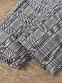 SHEIN Bộ thời trang bé trai Nơ Bướm Nút Sọc ca rô Sẵn sàng - Nhiều màu - Xem 4