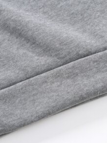 Manfinity Men Slogan Graphic Drawstring Thermal Hoodie - Grey - View 5