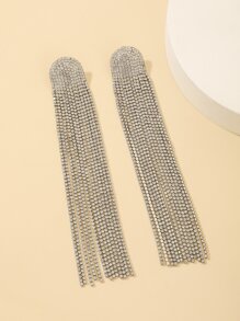 水鑽流蘇裝飾耳墜