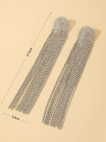 水鑽流蘇裝飾耳墜