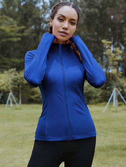 Chaqueta deportiva con cremallera con ojal de pulgar