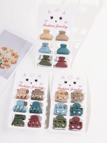 18 piezas de pinza de pelo sólido con forma de lazo moños - Multicolor - Ver 1