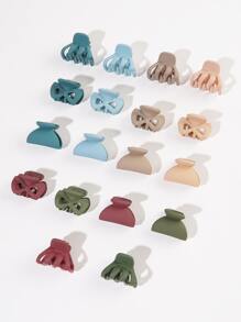 18 piezas de pinza de pelo sólido con forma de lazo moños - Multicolor - Ver 2