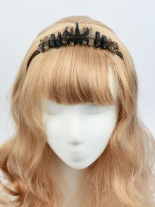 1入組中性鏤空月亮&水晶裝飾復古立體髮箍適合派對