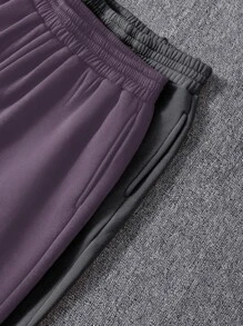 SHEIN Unity 2 pièces Pantalon de survêtement thermique unicolore taille élastique - Multicolore - Voir 4