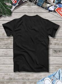 Manfinity Homme 男士眼睛圖案T恤 - 黑色 - 查看 2