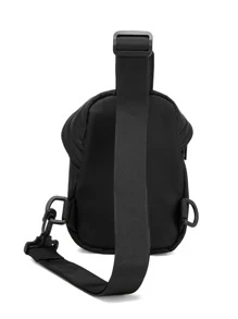 Men Letter Detail Drawstring Bum Bag - Black - View 5