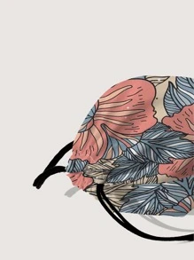 Allover Leaf Graphic Drawstring Backpack, Lightweight & Durable Small Backpack, Mini Backpack For Back To School & Travel - Multicolor - View 3