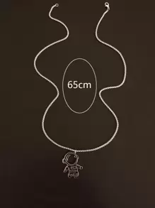 Vòng cổ quyến rũ dành cho nam giới thời trang và phổ biến Phi hành gia bằng thép không gỉ để làm quà tặng trang sức và cho vẻ ngoài sành điệu - Bạc - Xem 3