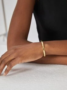 Charm-In 1入組極簡開口手鐲銅首飾類 - 金黃色 - 查看 1