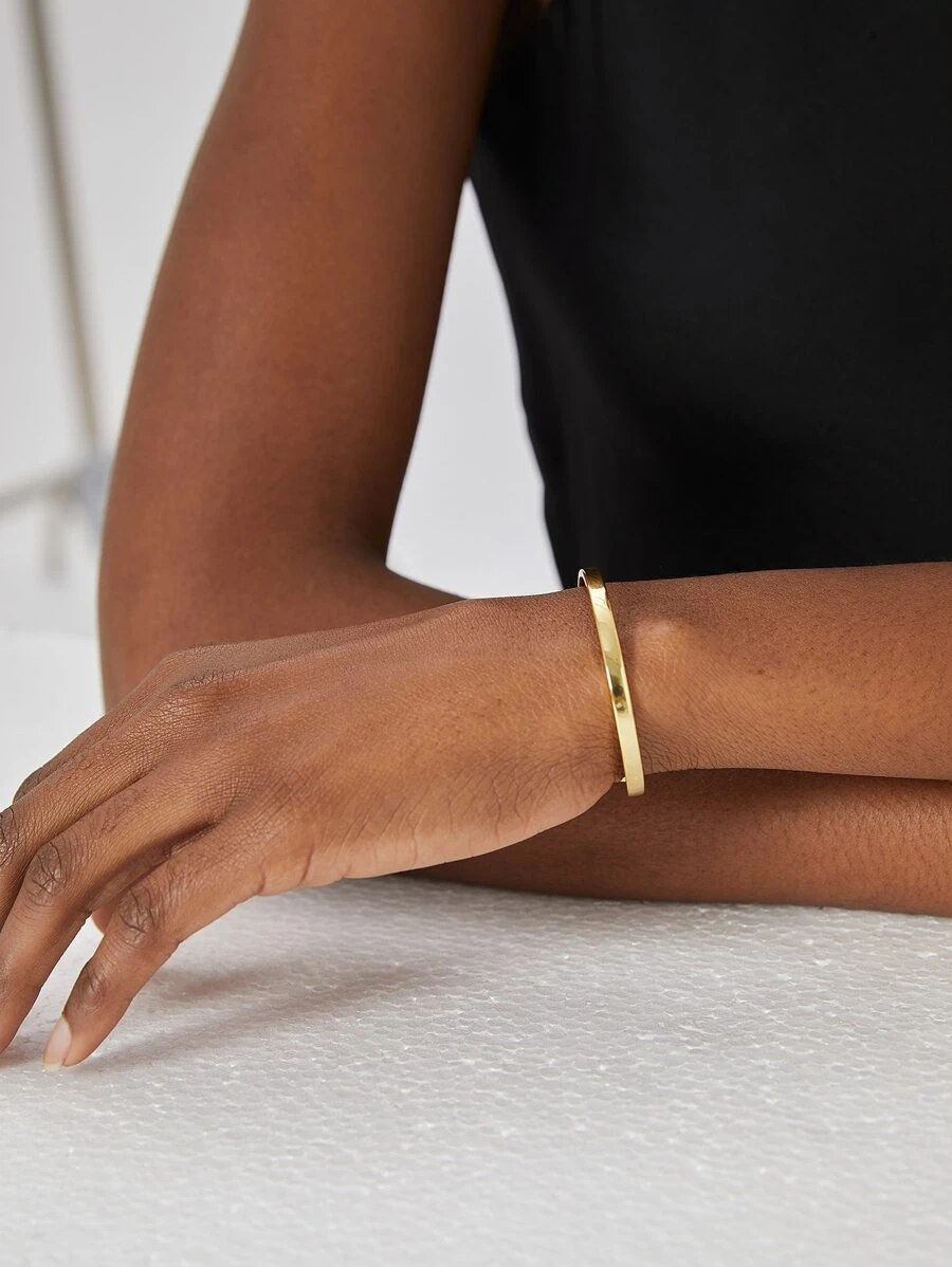 Charm-In 1入組極簡開口手鐲銅首飾類 - 金黃色 - 查看 1