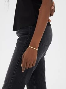 Charm-In 1入組極簡開口手鐲銅首飾類 - 金黃色 - 查看 3