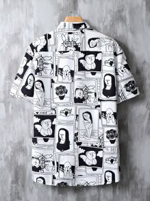 Manfinity EMRG Men Figure Graphic Shirt - Black and White - View 2