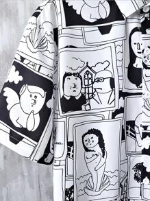 Manfinity EMRG Men Figure Graphic Shirt - Black and White - View 3