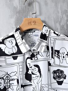 Manfinity EMRG Men Figure Graphic Shirt - Black and White - View 5