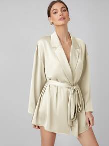 MOTF PREMIUM Váy blazer Thắt lưng - Màu be - Xem 3