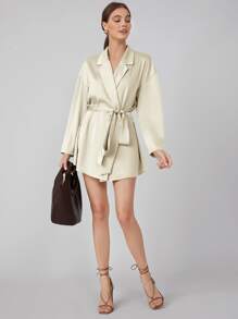 MOTF PREMIUM Váy blazer Thắt lưng - Màu be - Xem 4