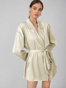 MOTF PREMIUM Váy blazer Thắt lưng - Màu be - Xem 9