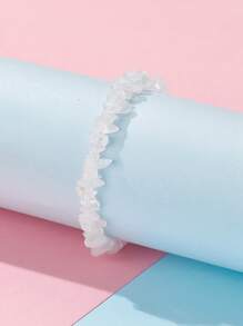 石頭串珠手環 - 白色 - 查看 2