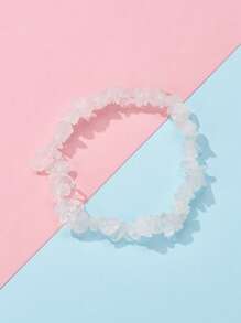 石頭串珠手環 - 白色 - 查看 3