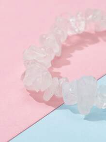 石頭串珠手環 - 白色 - 查看 4