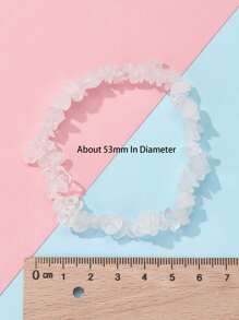 石頭串珠手環 - 白色 - 查看 5